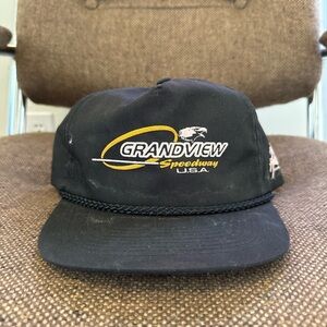 Vintage Grandview Speedway Black Rope SnapBack Hat